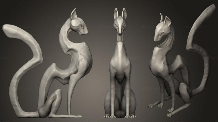 Animal figurines (Meditation Cat, STKJ_1171) 3D models for cnc